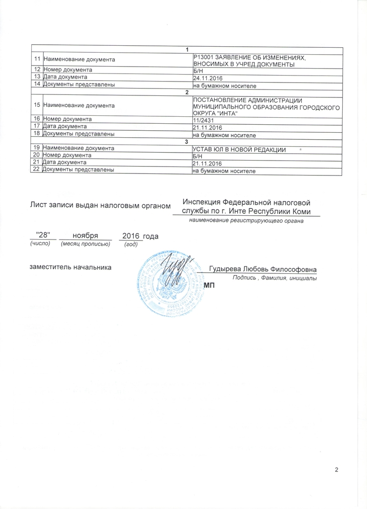 лист записи 2